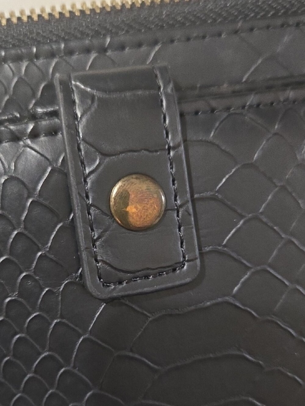 Adrienne Vittadini Black Embossed Zip-Around Wristlet - Picture 6 of 8